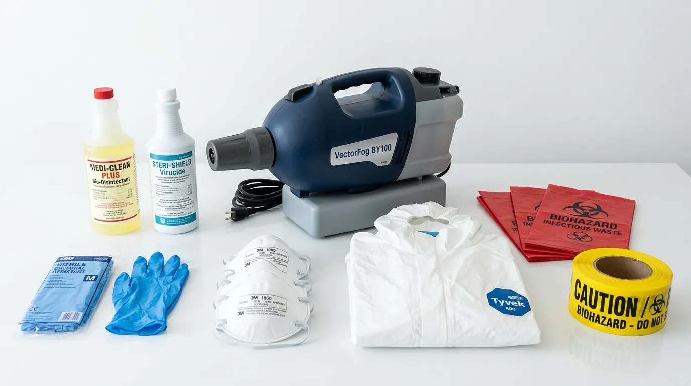 Professional biohazard remediation crew working in Sunny Isles Beach